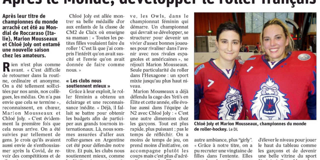 [PRESSE 2021-2022] Roller Hockey – Équipe Féminine